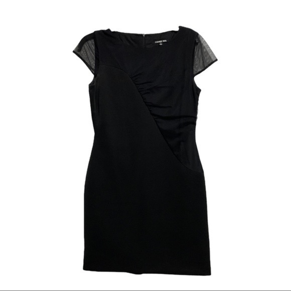 Gianni Bini Dress Sheer Cap Sleeve Little Back Dress